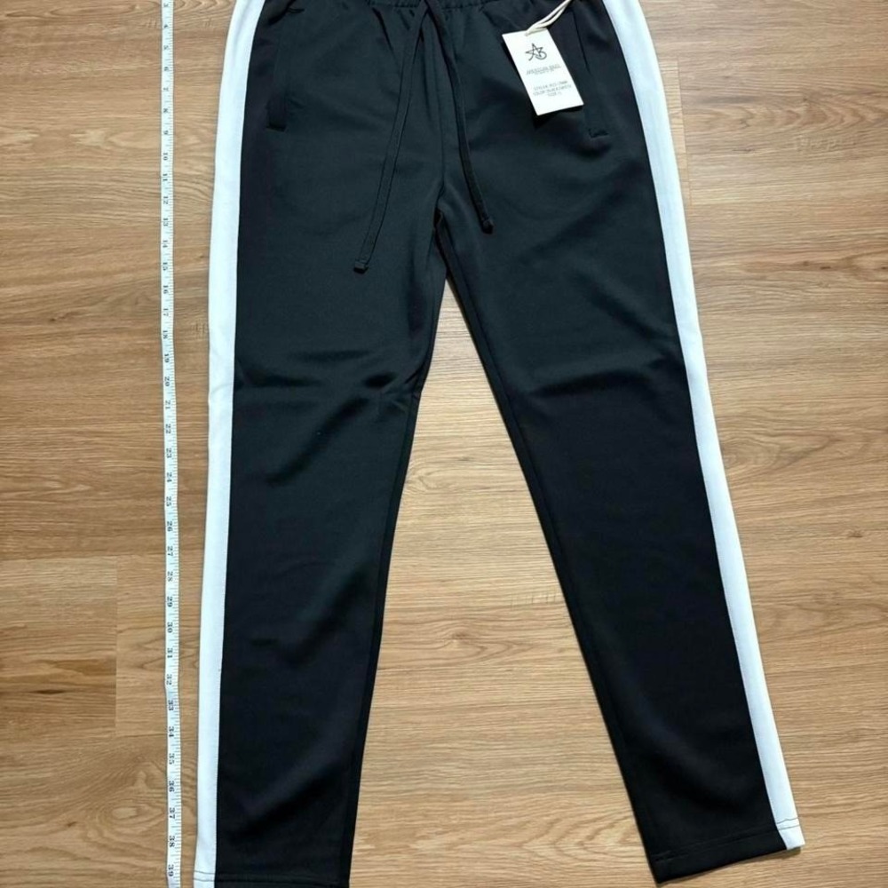 American Bazi Black/White Track Pants – Size L – Brand New w/ Tags